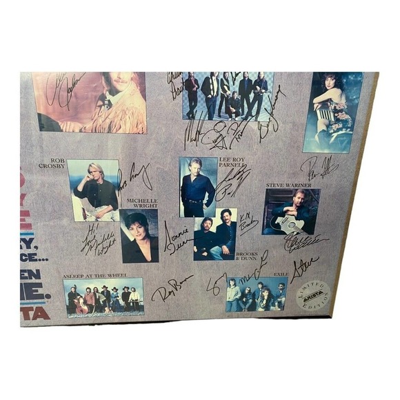Vintage 1991 Country Singers Signed Poster Alan Jackson Broke & Dunn Diamond Rio - Picture 4 of 12